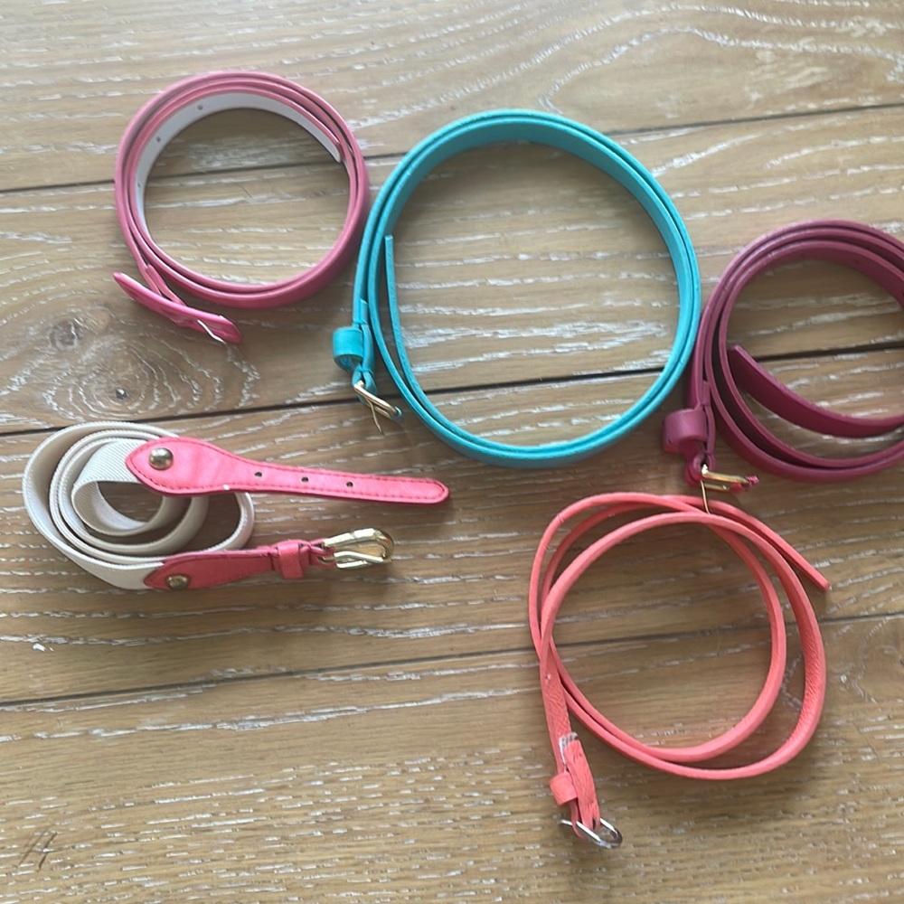 Assortment of colored belts. Size medium